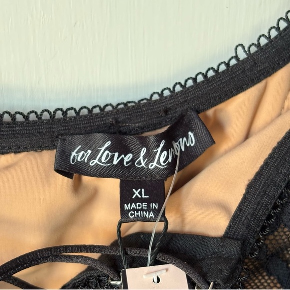 For Love and Lemons Violetta Slip Lace Dress in Black - Picture 10 of 14